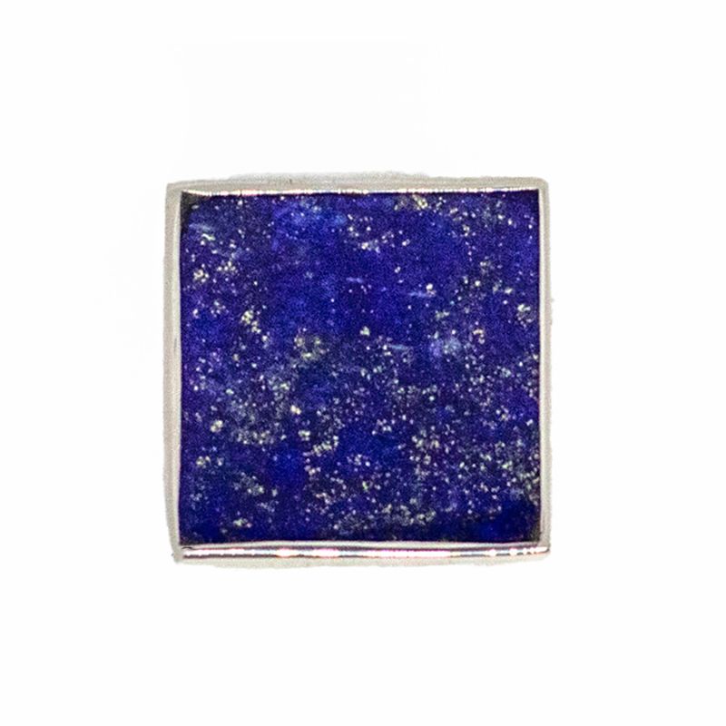 SILVER SQUARE LAPIS RING