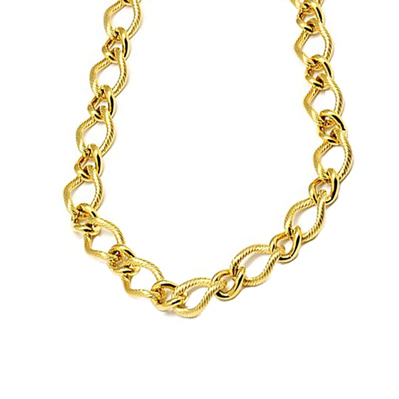 GOLD STAINLESS 7.5X10MM FIGARO CHAIN - 24