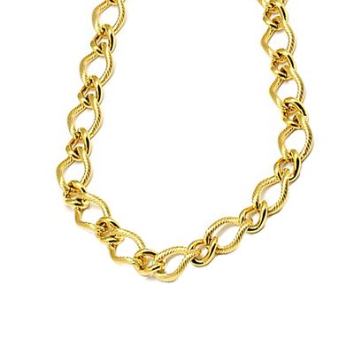 GOLD STAINLESS 7.5X10MM FIGARO CHAIN - 24