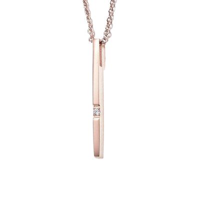 ROSE STAINLESS CZ STICK NECKLACE