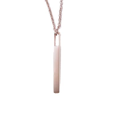 ROSE STAINLESS CZ STICK NECKLACE