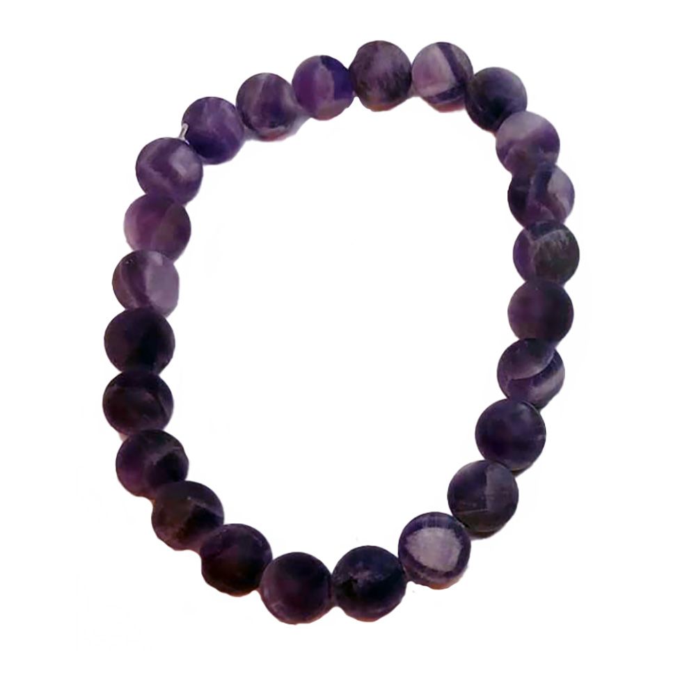 AMETHYST BEADED STRETCH BRACELET FJBTB