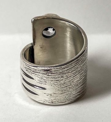 **SILVER OXIDIZED CZ WRAP RING SIZE-6