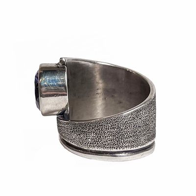 SILVER 10MM  AMETHYST CZ WRAP RING