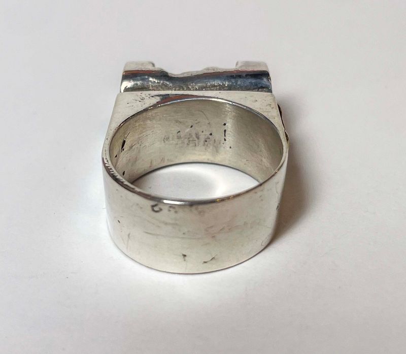 *SILVER/GOLD OXIDIZED RING-7