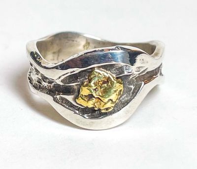 SS/24KT ALASKAN GD NUGGET RING