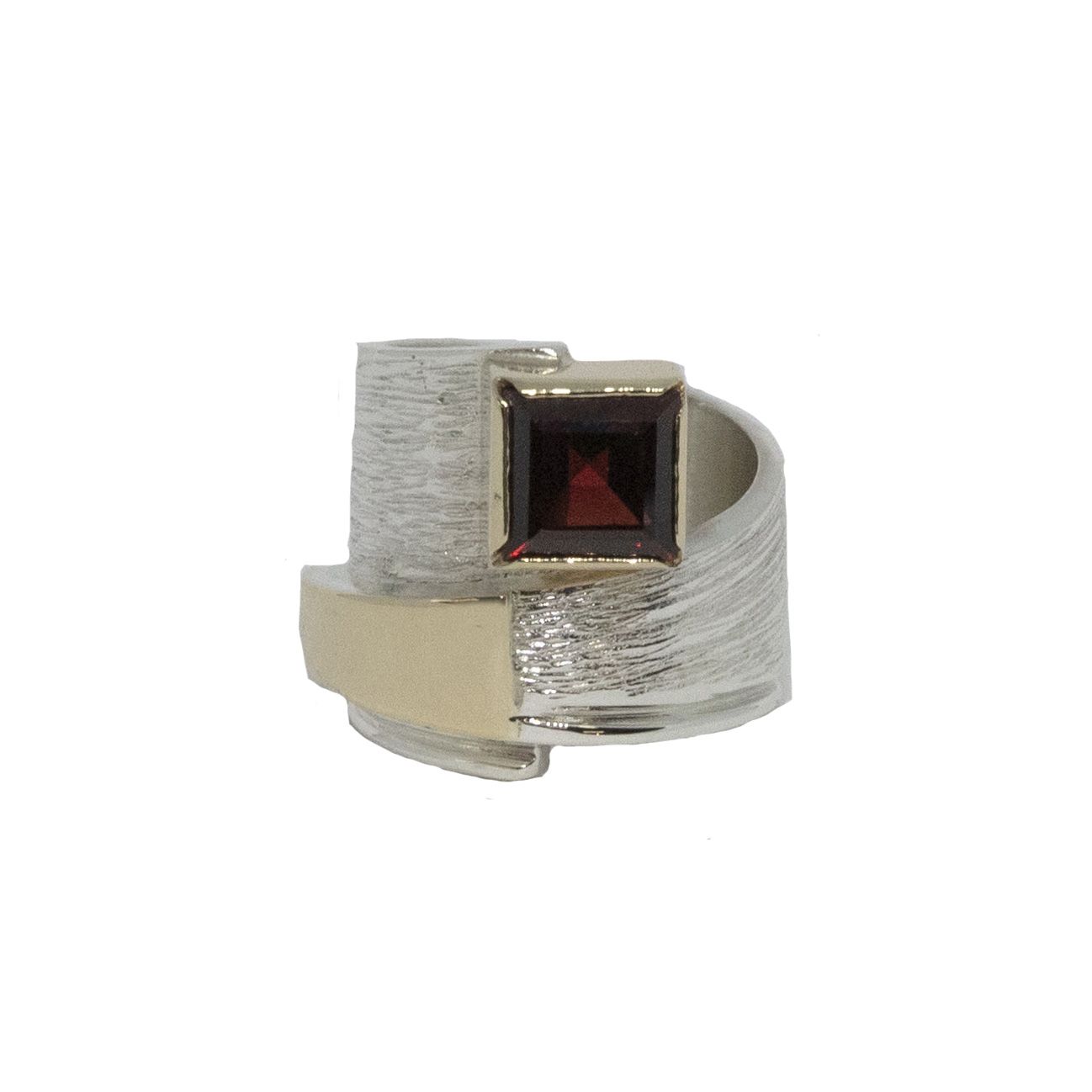 SILVER/14K GARNET WRAP RING-4