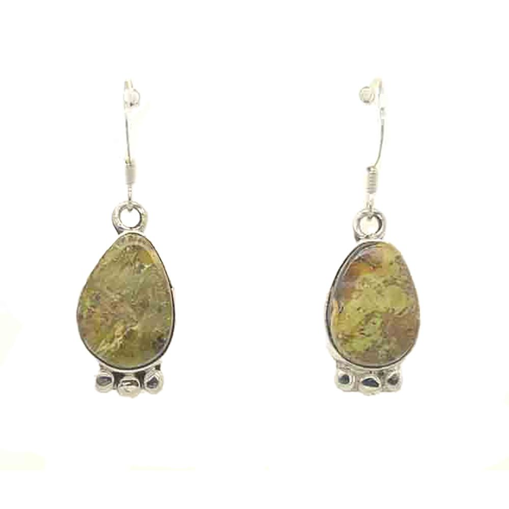 SILVER TURQUOISE EARRINGS NAVAJO - KIM MARIE WHITEHORSE
