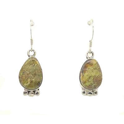 SILVER TURQUOISE EARRINGS NAVAJO - KIM MARIE WHITEHORSE