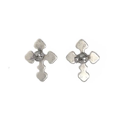SILVER STAMPED CROSS EARRINGS ZUNI NAE078