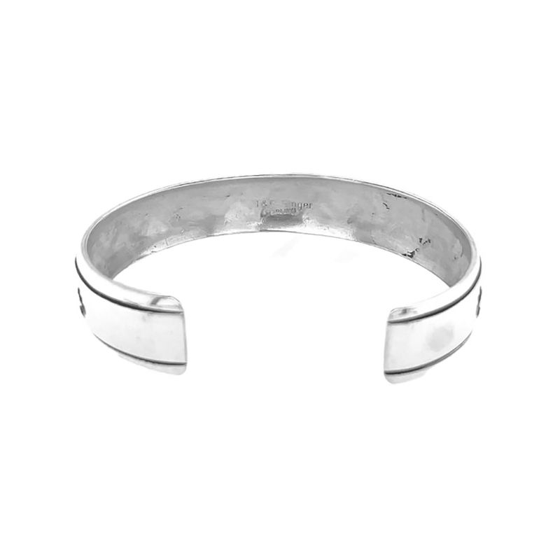 SILVER TEXTURED CUFF BRACELET NAVAJO - T&amp;R SINGER