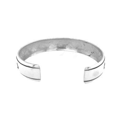 SILVER TEXTURED CUFF BRACELET NAVAJO - T&amp;R SINGER