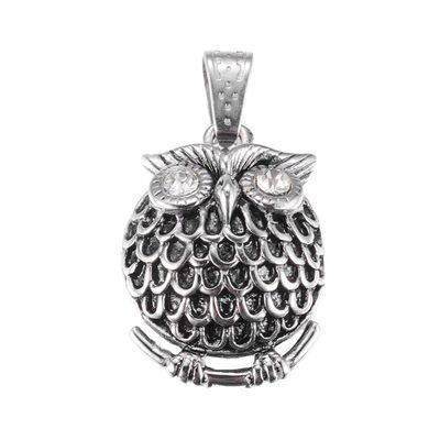 SILVER STAINLESS OWL PENDANT