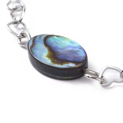 SILVER STAINLESS ABALONE ANKLET