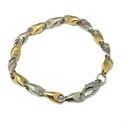 MIXED STAINLESS LINK OVAL BRACELET