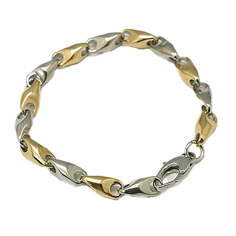 MIXED STAINLESS LINK OVAL BRACELET