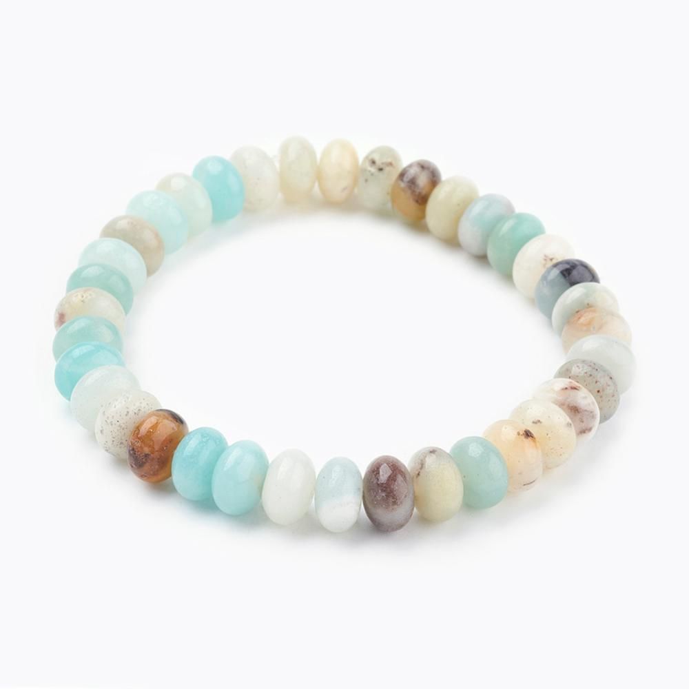 AMAZONITE BEADED STRETCH BRACELET FJB34