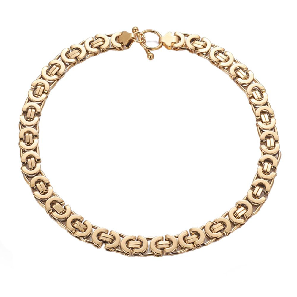 GOLD STAINLESS BYZANTINE LINK CHAIN - 17
