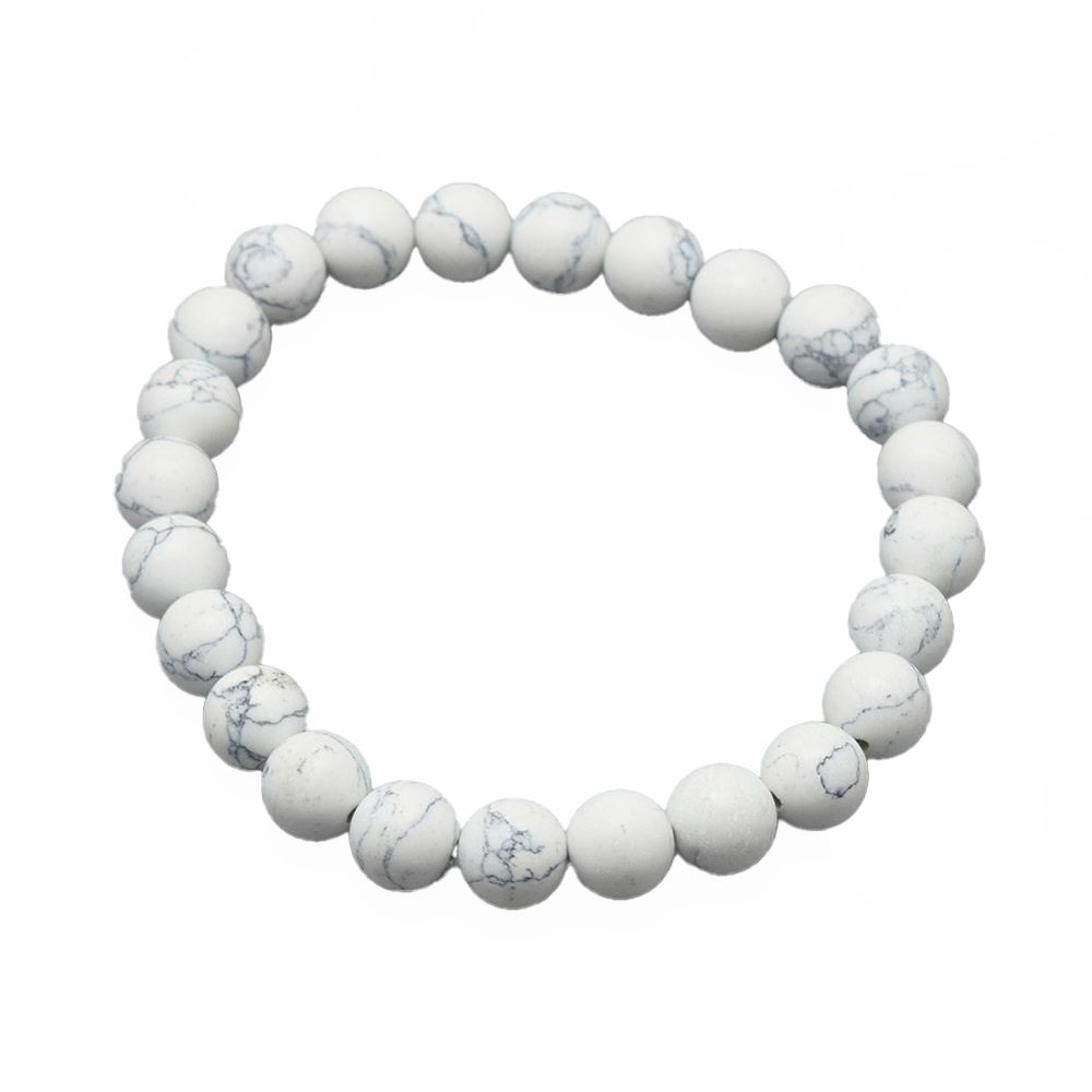 HOWLITE BEADED STRETCH BRACELET FJBZL