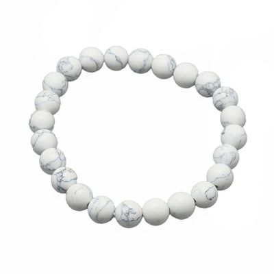 HOWLITE BEADED STRETCH BRACELET FJBZL