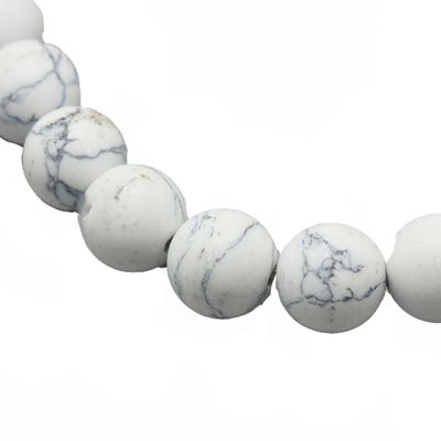 HOWLITE BEADED STRETCH BRACELET FJBZL