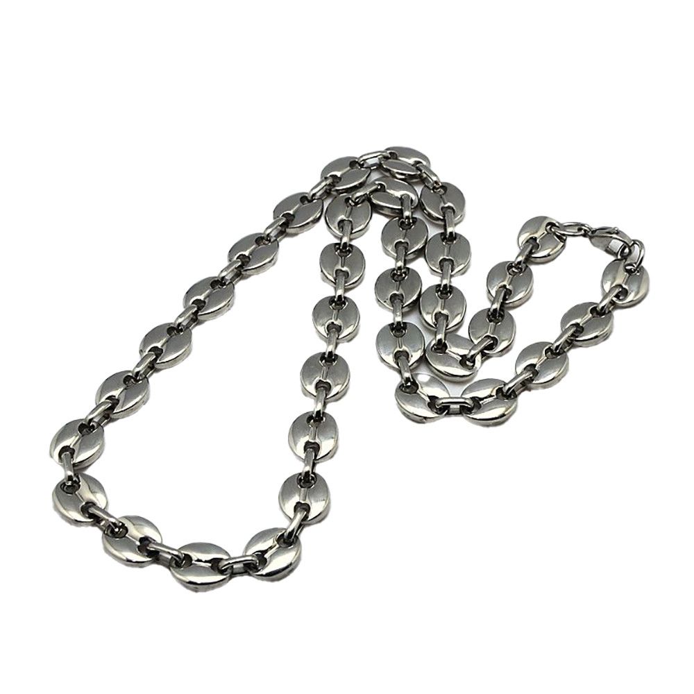 SILVER STAINLESS COFFEE BEAN CHAIN 24"