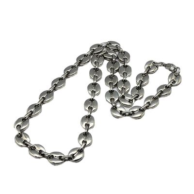 SILVER STAINLESS COFFEE BEAN CHAIN 24"