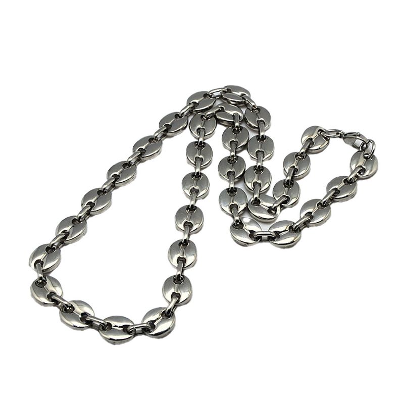 SILVER STAINLESS COFFEE BEAN CHAIN 24"