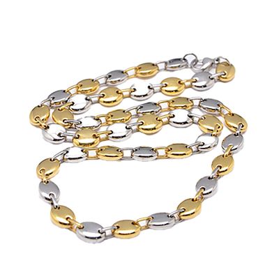 MIXED STAINLESS COFFEE BEAN CHAIN 22"