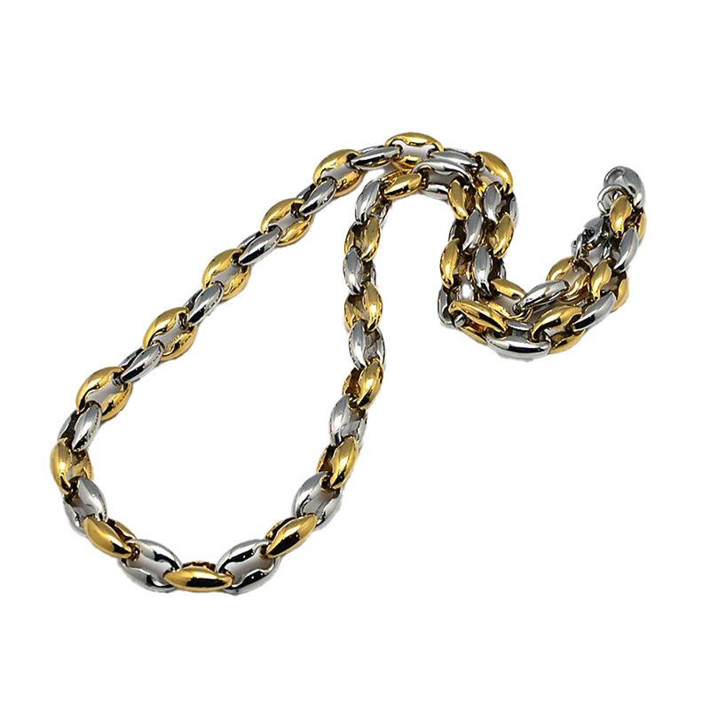 MIXED STAINLESS CLAM SHELL CHAIN 21" MIXED STAINLESS CLAM SHELL CHAIN 21"