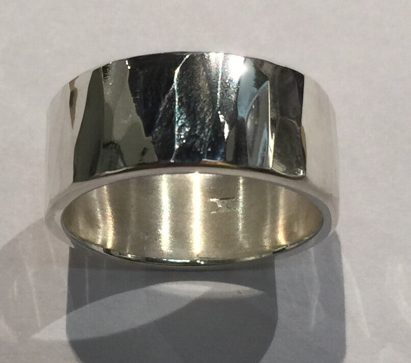 SS 10MM HMRD BAND RING