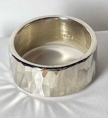 SS 10MM HMRD BAND RING