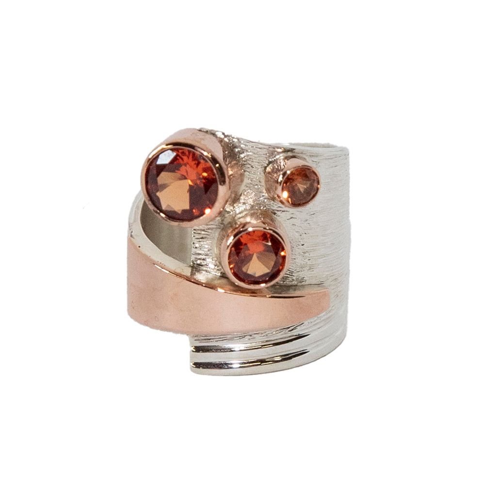 SILVER/14K SAPPHIRE WRAP RING-7.5