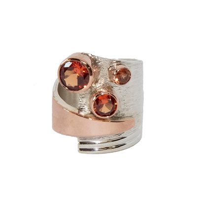 SILVER/14K SAPPHIRE WRAP RING-7.5