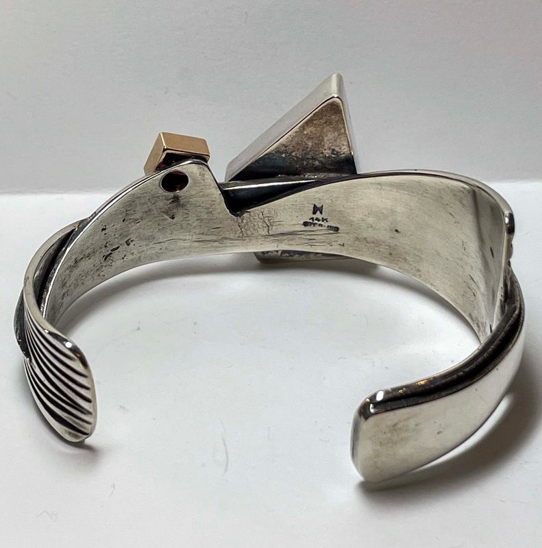 SS/14KT AGATE GEODE BRACELET W/7MM GARNET