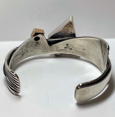 SS/14KT AGATE GEODE BRACELET W/7MM GARNET