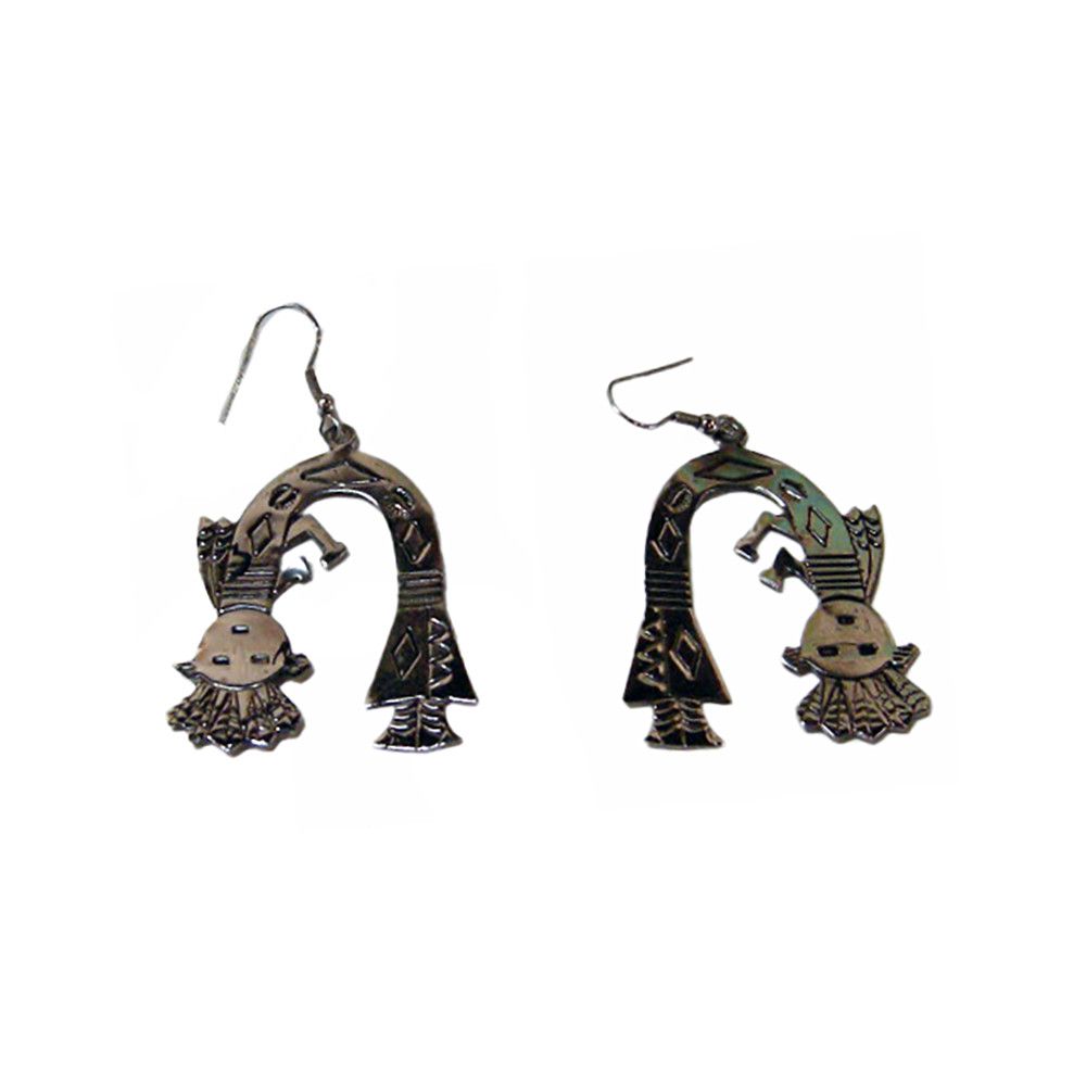 SILVER KACHINA DOLL EARRINGS NAVAJO