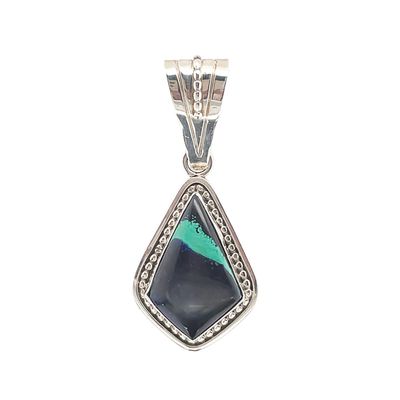 SILVER TRI AZURITE PENDANT-NAVAJO-LN
