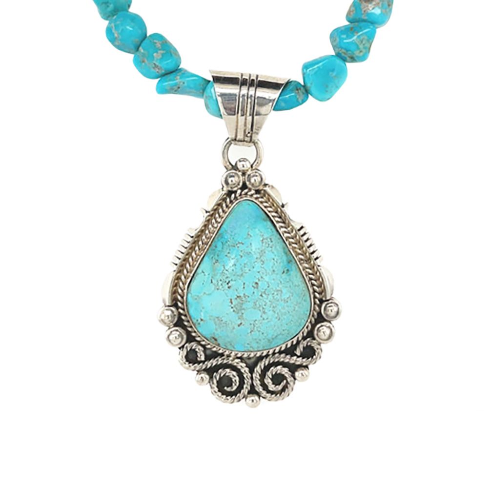 SILVER TURQUOISE PENDANT NAVAJO - DANIEL BENALLY