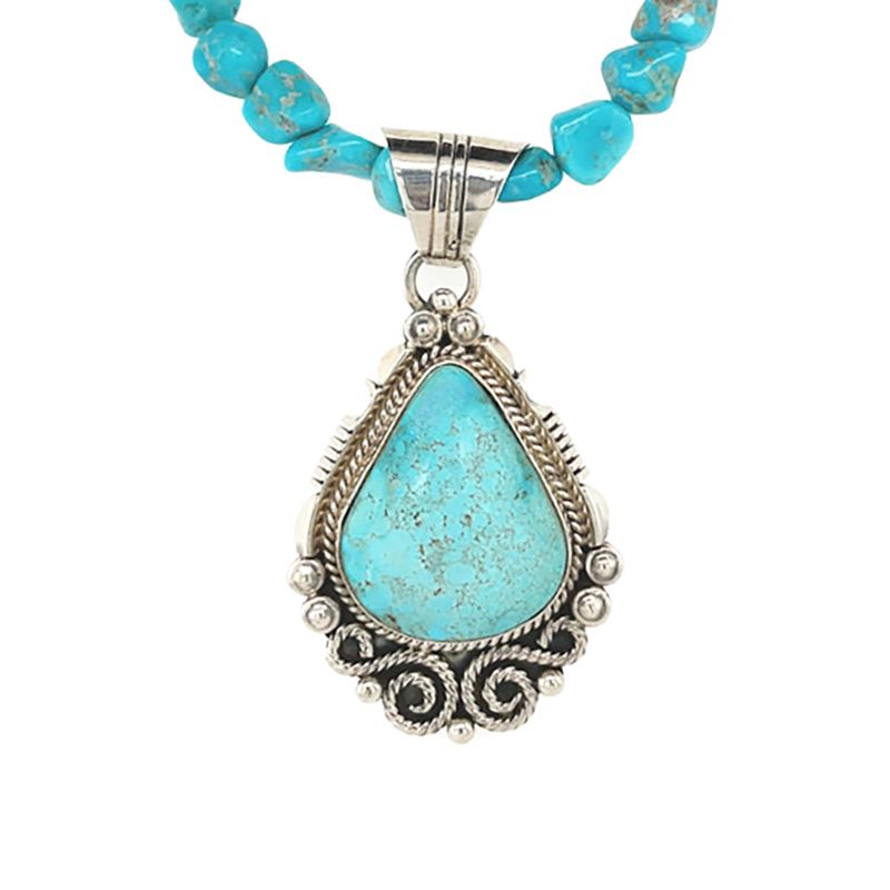 SILVER TURQUOISE PENDANT NAVAJO - DANIEL BENALLY
