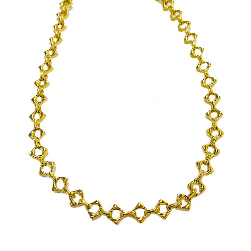 GOLD STAINLESS RHOMBUS CHAIN - 22