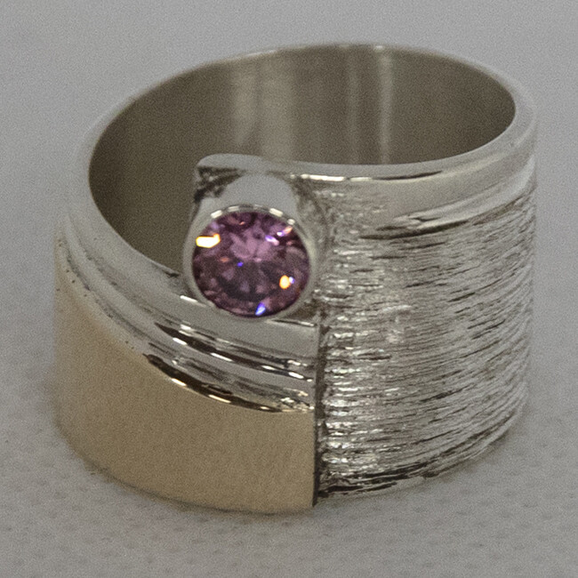 SILVER/GOLD CZ WRAP RING KWH218-10