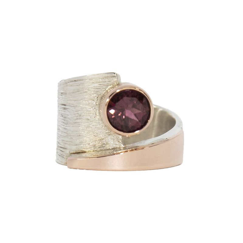 SILVER/14K TOURMALINE  WRAP RING - SIZE 8