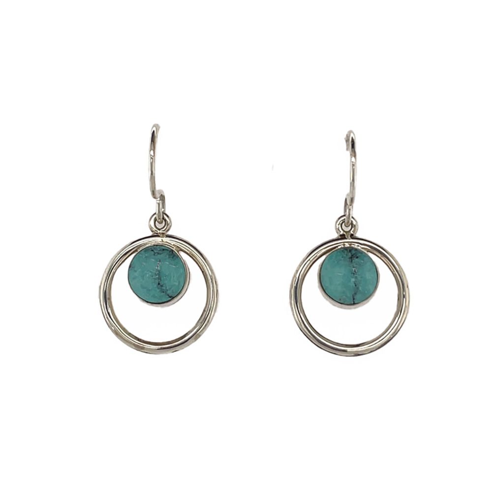 SILVER TURQUOISE EARRINGS NAVAJO - CATHIE WEBSTER