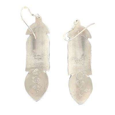 SILVER &amp; GOLD-FILLED FEATHER EARRINGS NAVAJO  - T&amp;R SINGER