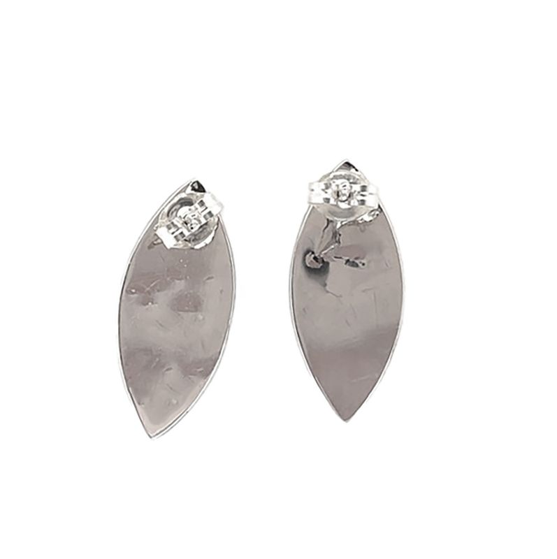 SILVER MULTI-STONES INLAY EARRINGS ZUNI-ORENA LEEKYA