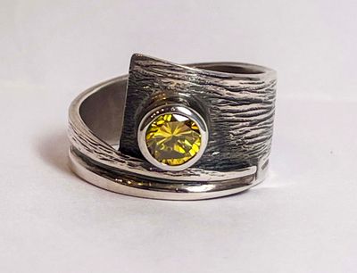 SILVER RING 6MM CZ WRAP RING