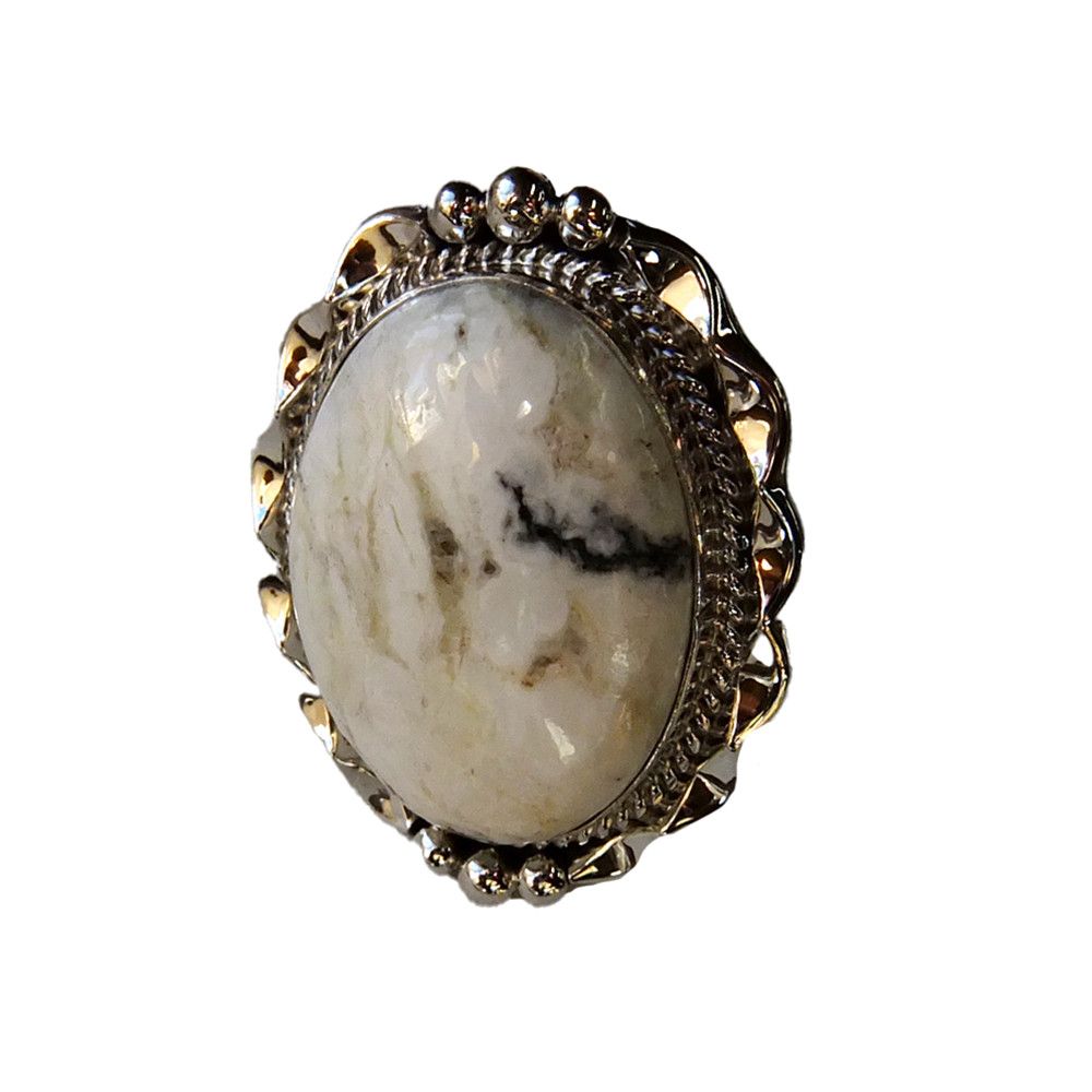 SILVER WILD HORSE RING NAVAJO - SAMUEL YELLOWHAIR - SIZE 8