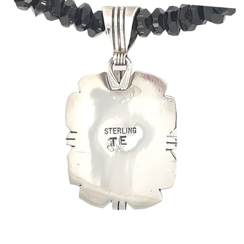 SILVER ONYX PENDANT NAVAJO - TED ETSITTY