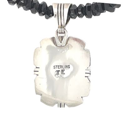 SILVER ONYX PENDANT NAVAJO - TED ETSITTY